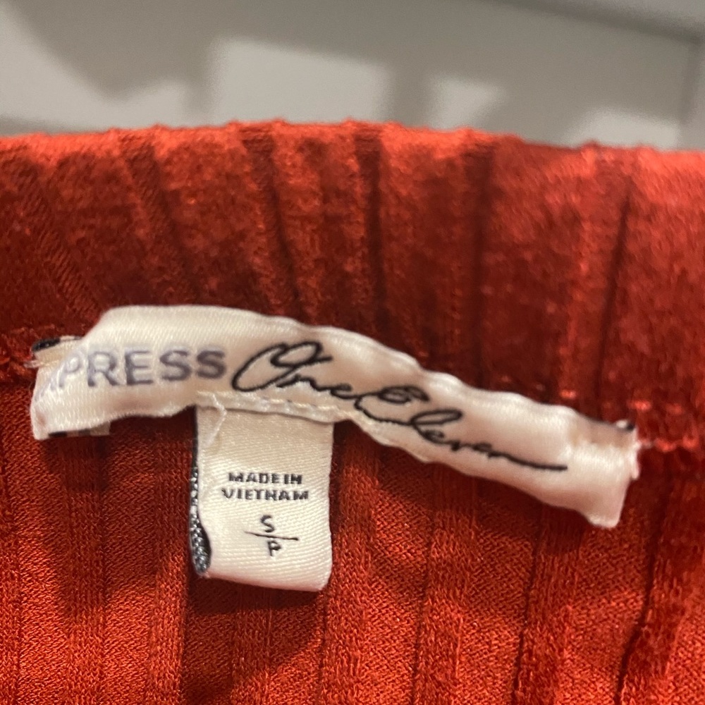 Express 2piece croptop pencil skirt SM Orange Red - Picture 3 of 5